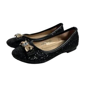 Bella Marie Black Glitter Shoes For Girls Size 9